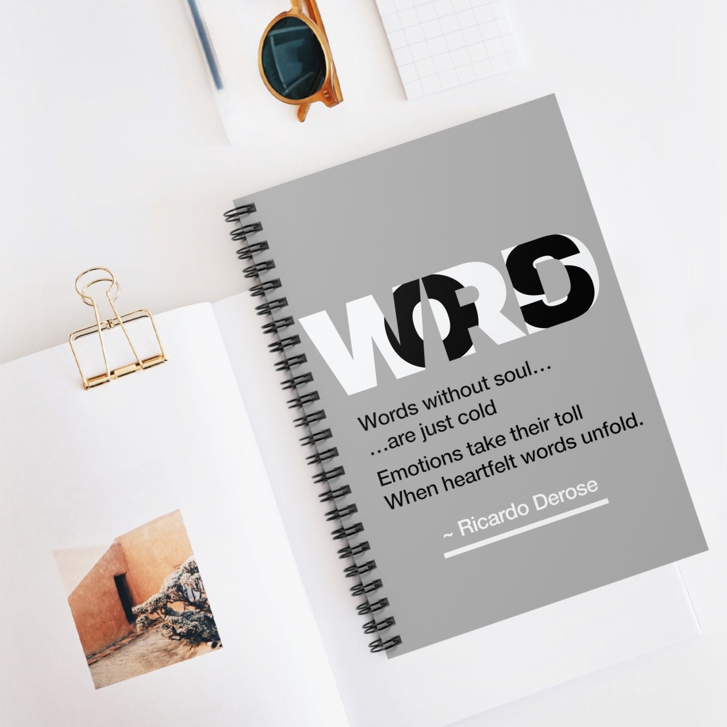 Ricardo Derose Words Spiral Notebook - Ruled Line