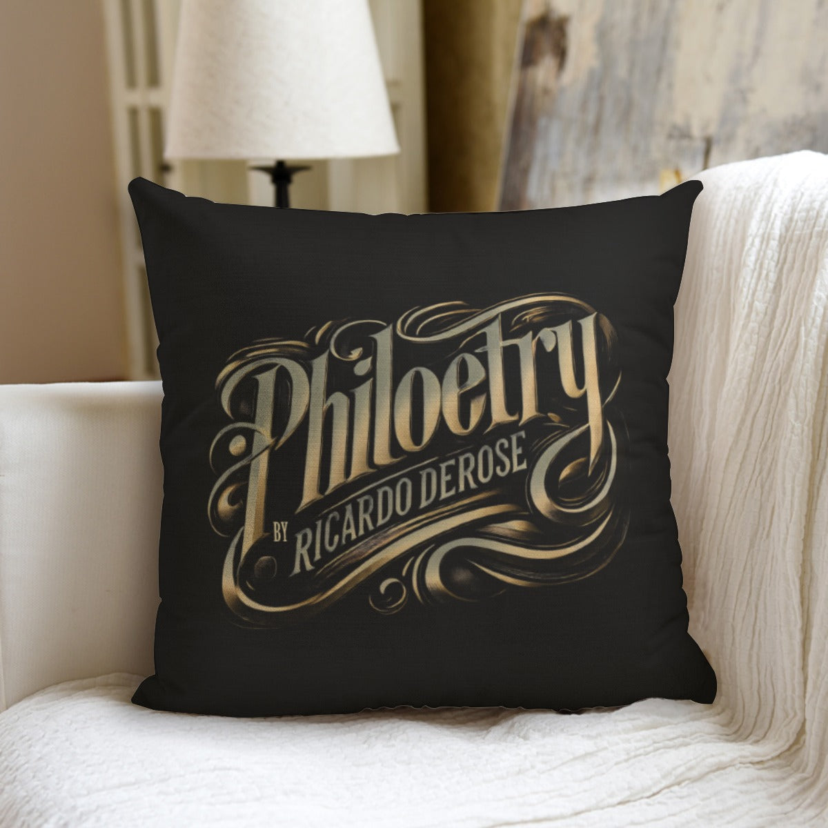 Philoetry - All-Over Print couch pillow with pillow Inserts