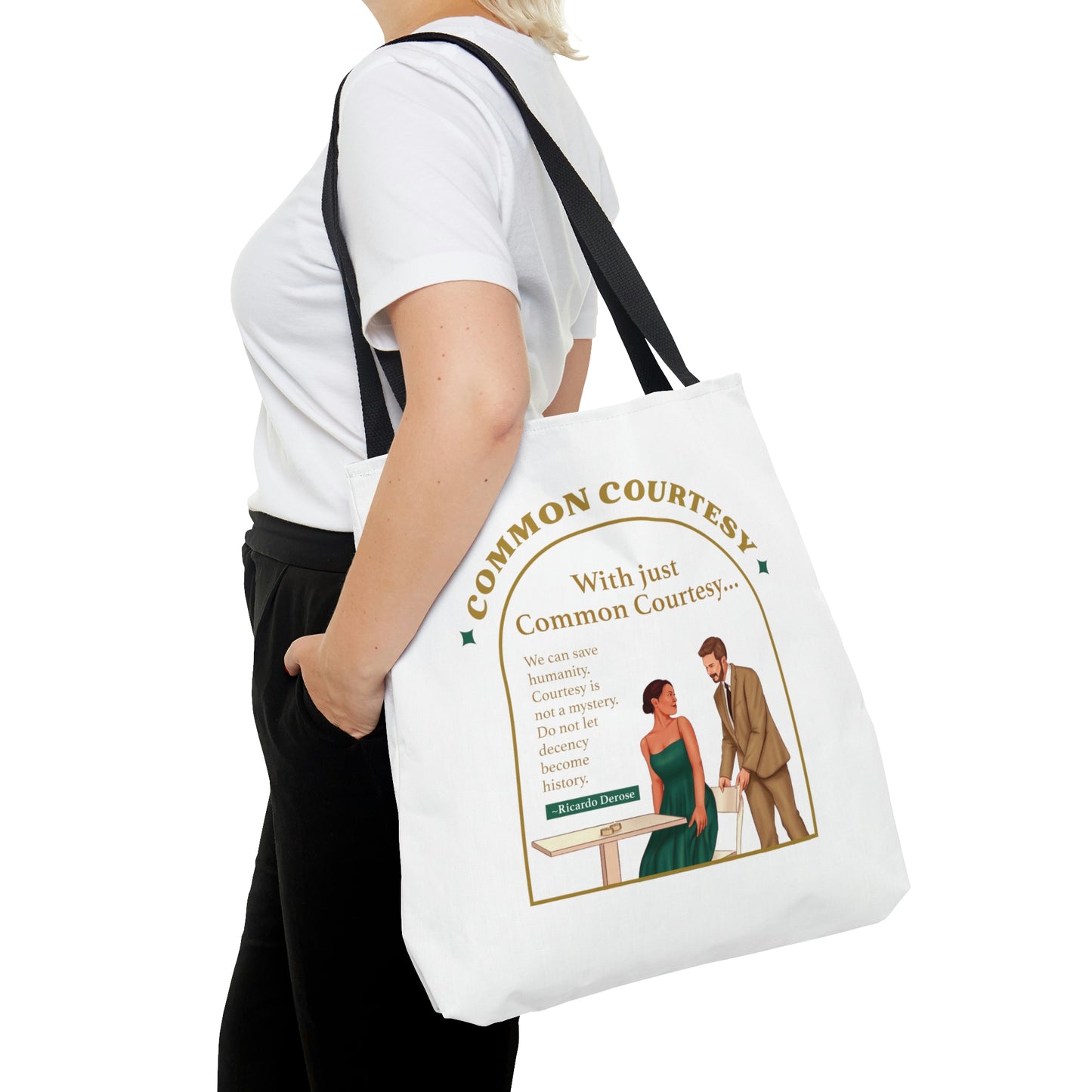 Common Courtesy - Tote Bag (AOP) - Derose Entertainment