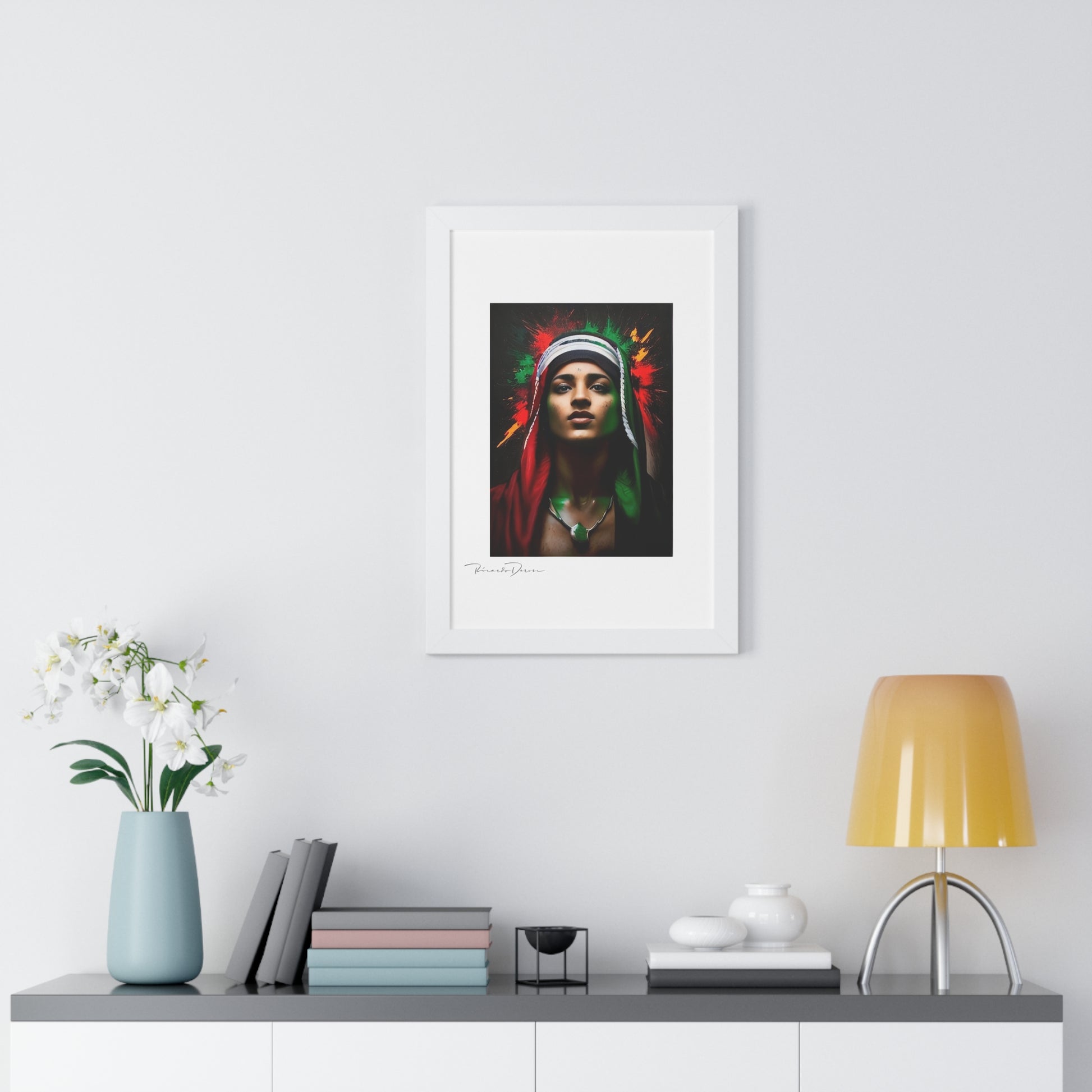 Framed Free Palestine Young Man Vertical Poster - Derose Entertainment 