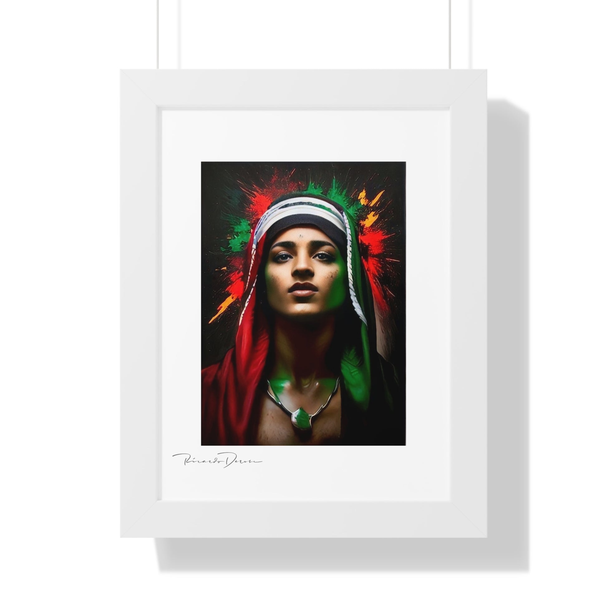 Framed Free Palestine Young Man Vertical Poster - Derose Entertainment 