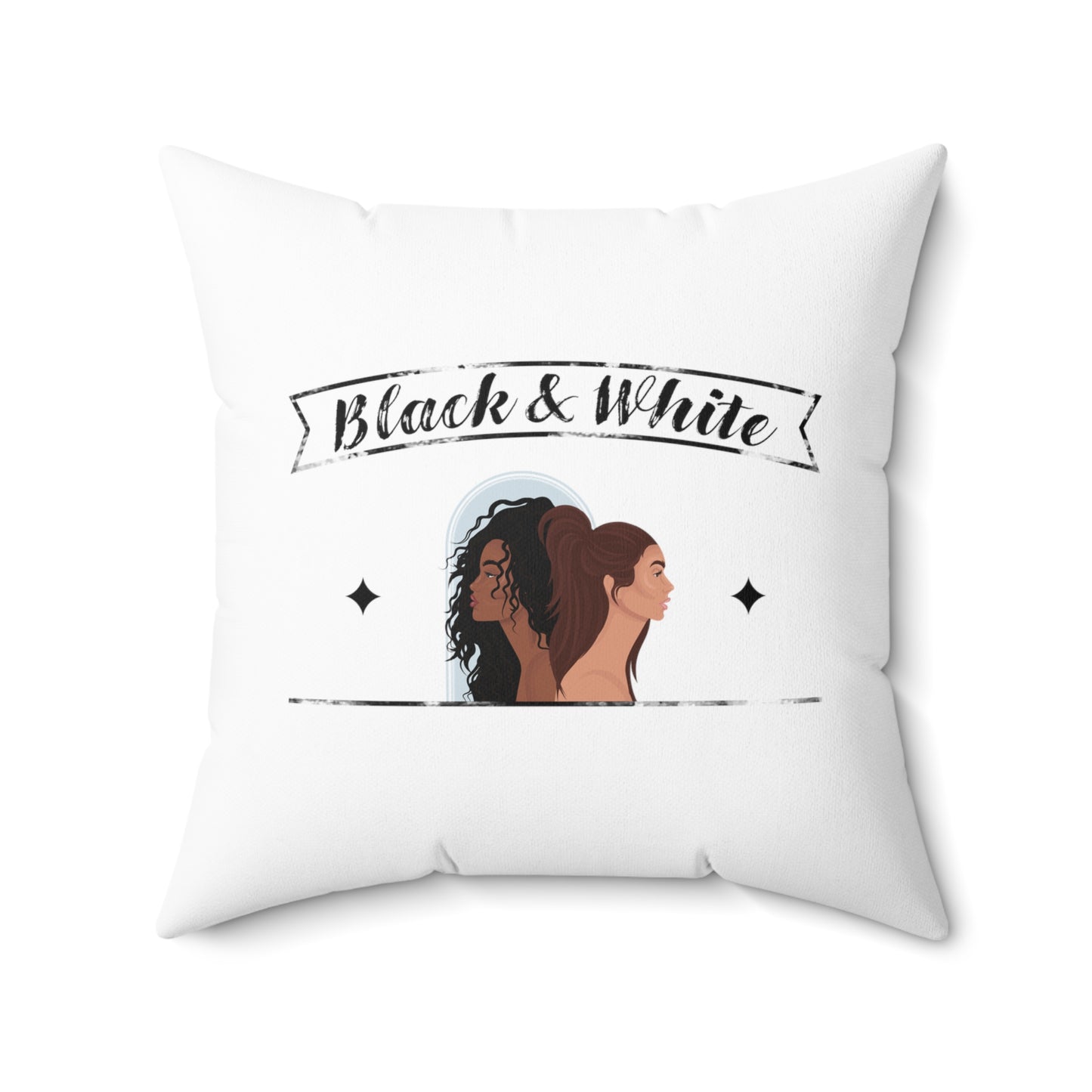 Black And White - Spun Polyester Square Pillow