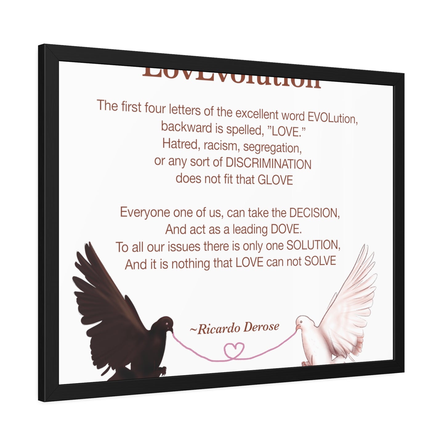 Ricardo Derose Love evolution Framed Paper Posters