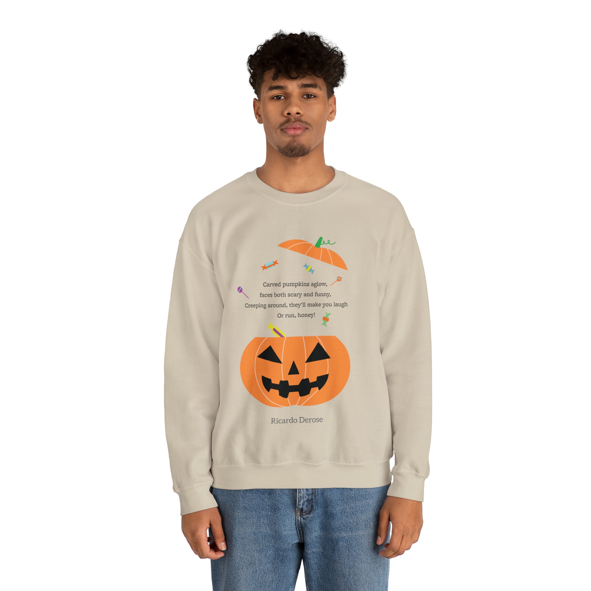 Halloween Jack o Lantern_Unisex Heavy Blend™ Crewneck Sweatshirt - Derose Entertainment 