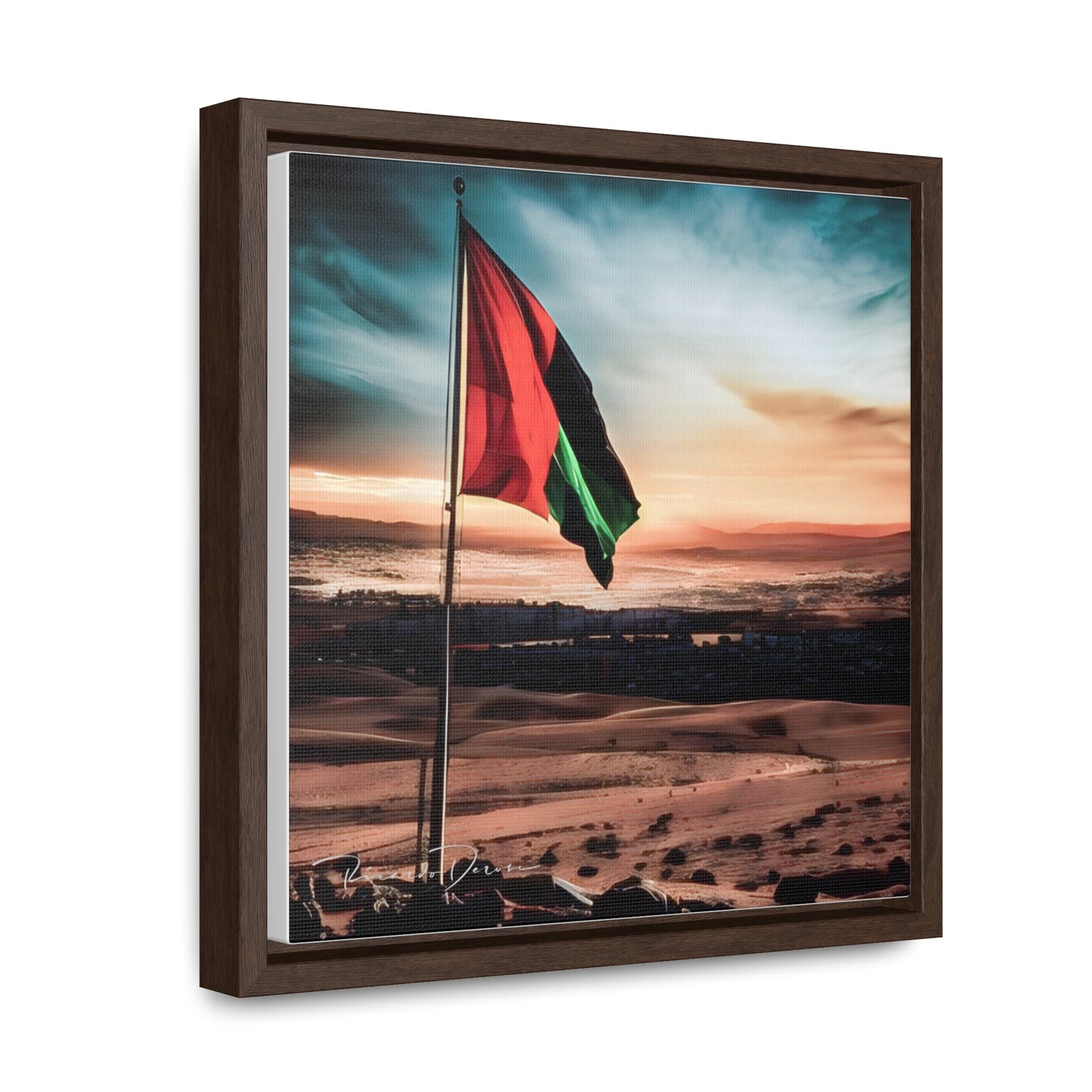 Palestine Flag Gallery Canvas Wraps, Square Frame - Derose Entertainment 