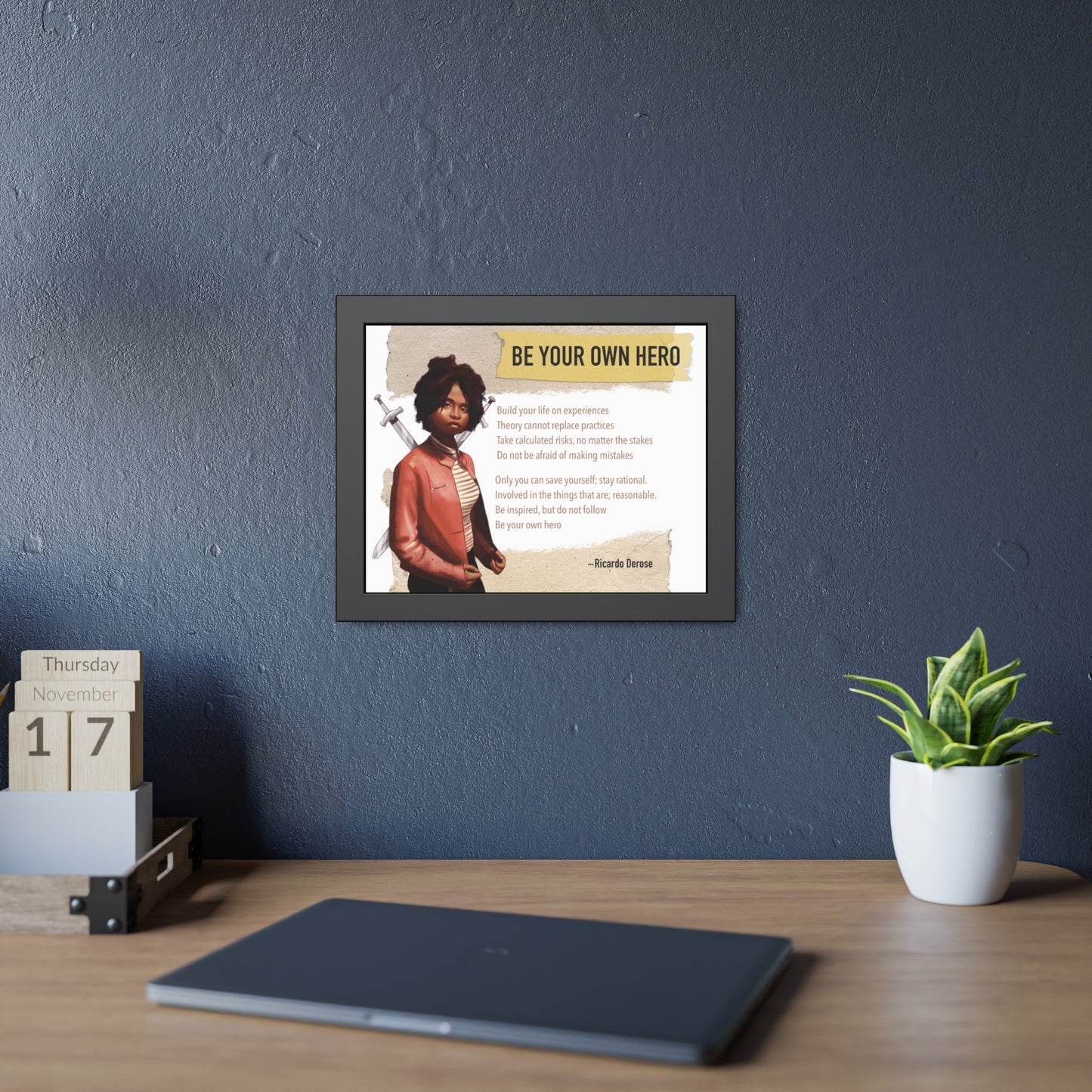 Be Your Own Hero Framed Paper Posters