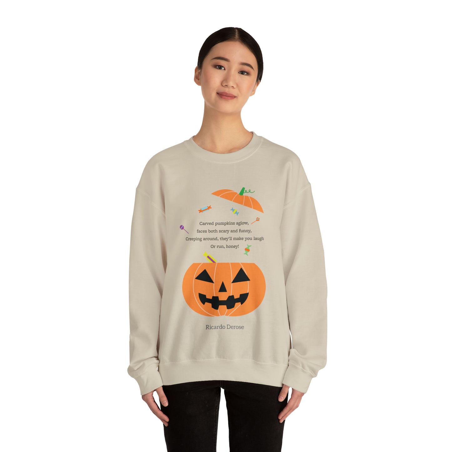 Halloween Jack o Lantern_Unisex Heavy Blend™ Crewneck Sweatshirt - Derose Entertainment 