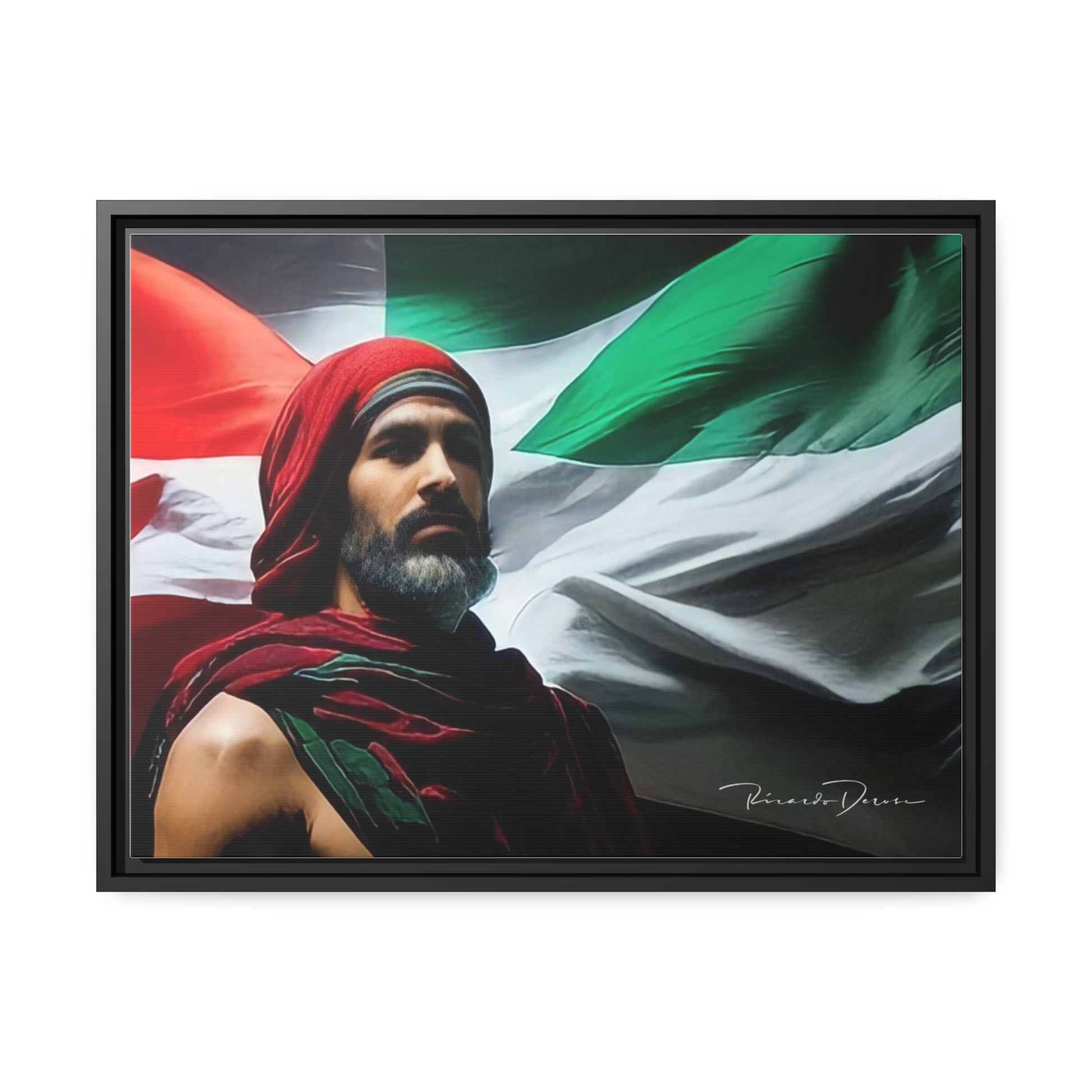 Free Palestine Matte Canvas, Black Frame - Derose Entertainment 