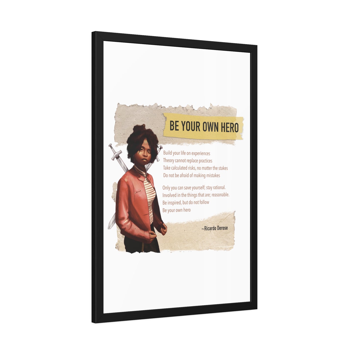 Be Your Own Hero Framed Paper Posters