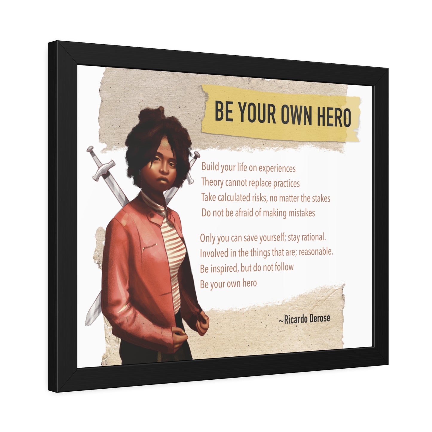 Be Your Own Hero Framed Paper Posters