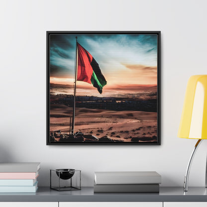 Palestine Flag Gallery Canvas Wraps, Square Frame - Derose Entertainment 