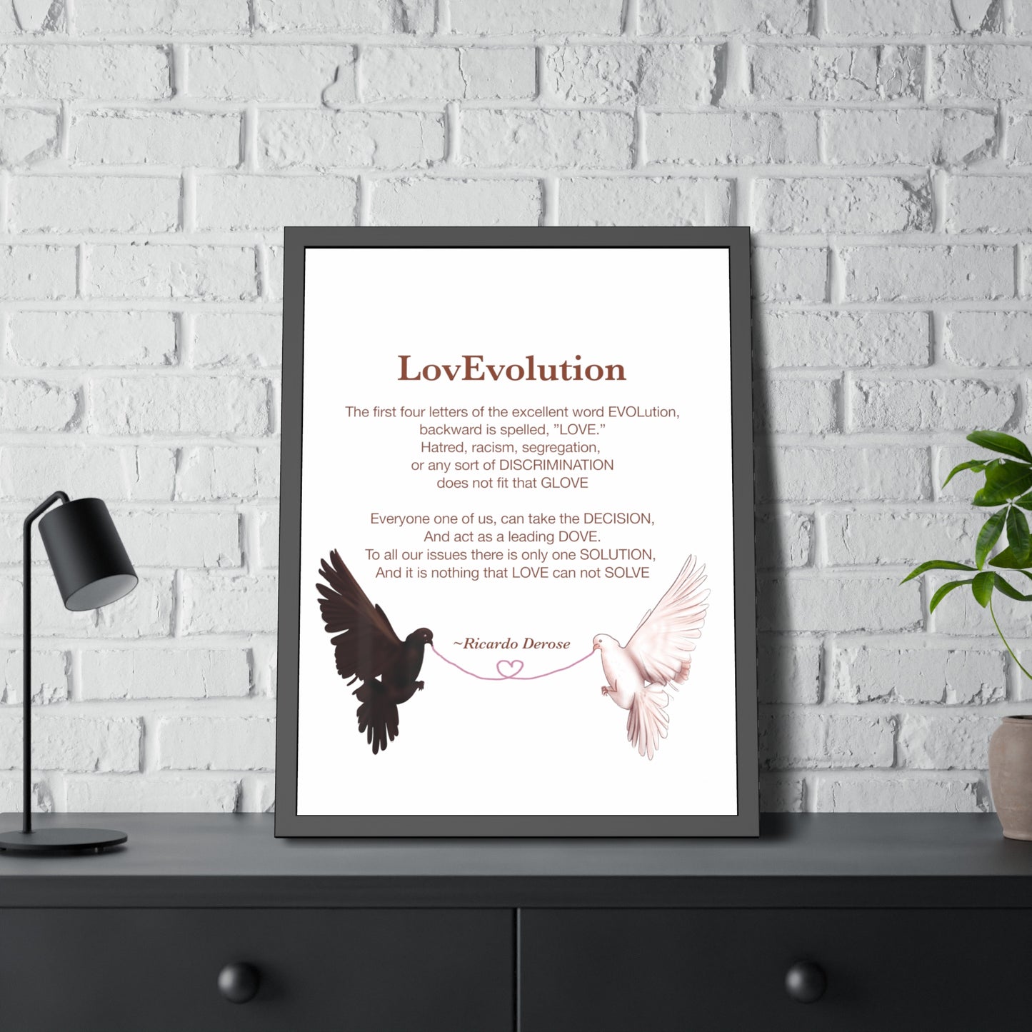 Ricardo Derose Love evolution Framed Paper Posters