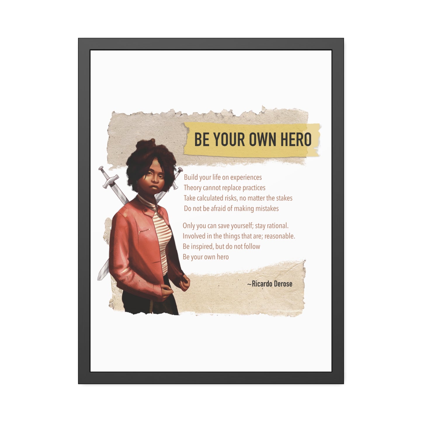 Be Your Own Hero Framed Paper Posters