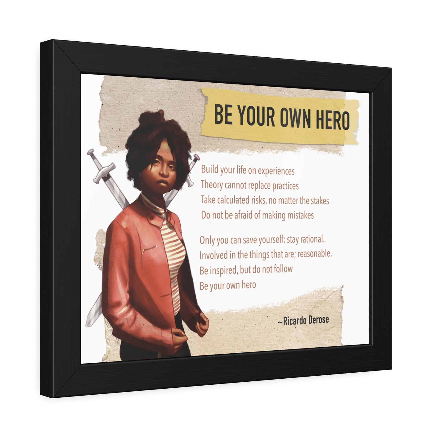 Be Your Own Hero Framed Paper Posters