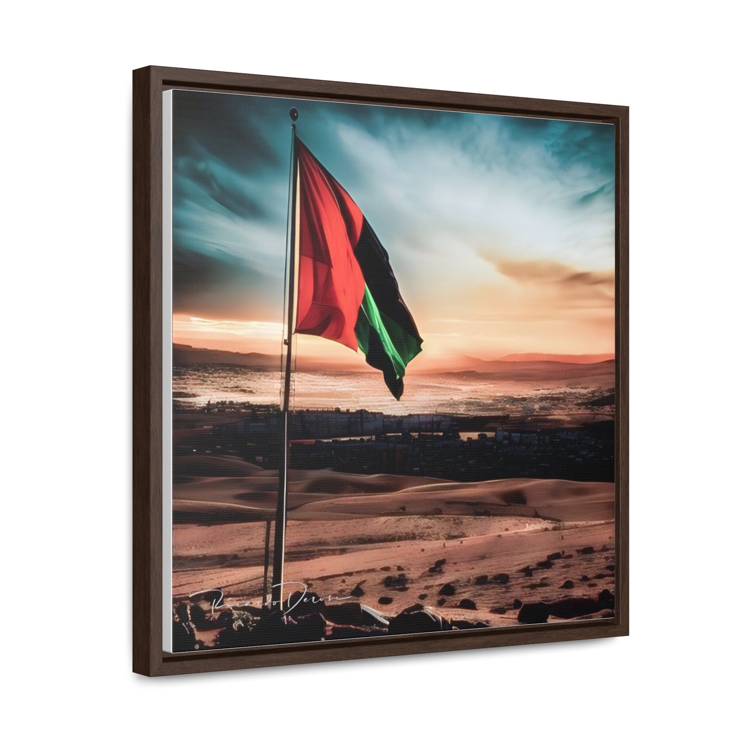 Palestine Flag Gallery Canvas Wraps, Square Frame - Derose Entertainment 