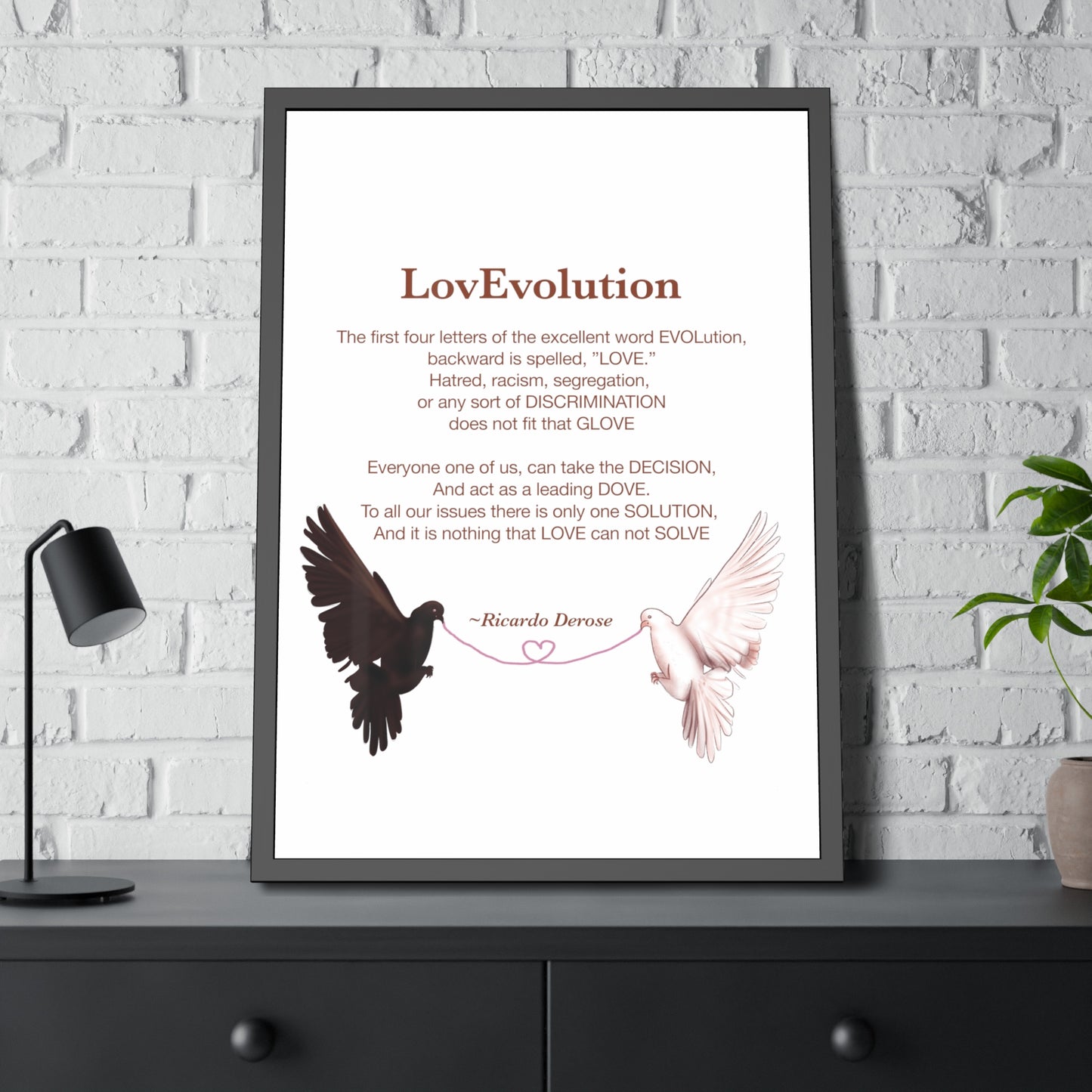 Ricardo Derose Love evolution Framed Paper Posters