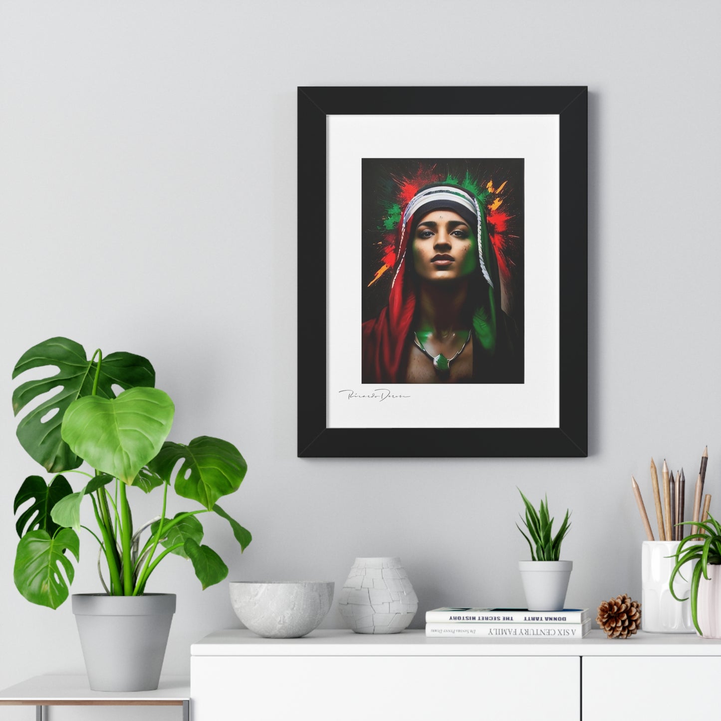 Framed Free Palestine Young Man Vertical Poster - Derose Entertainment 