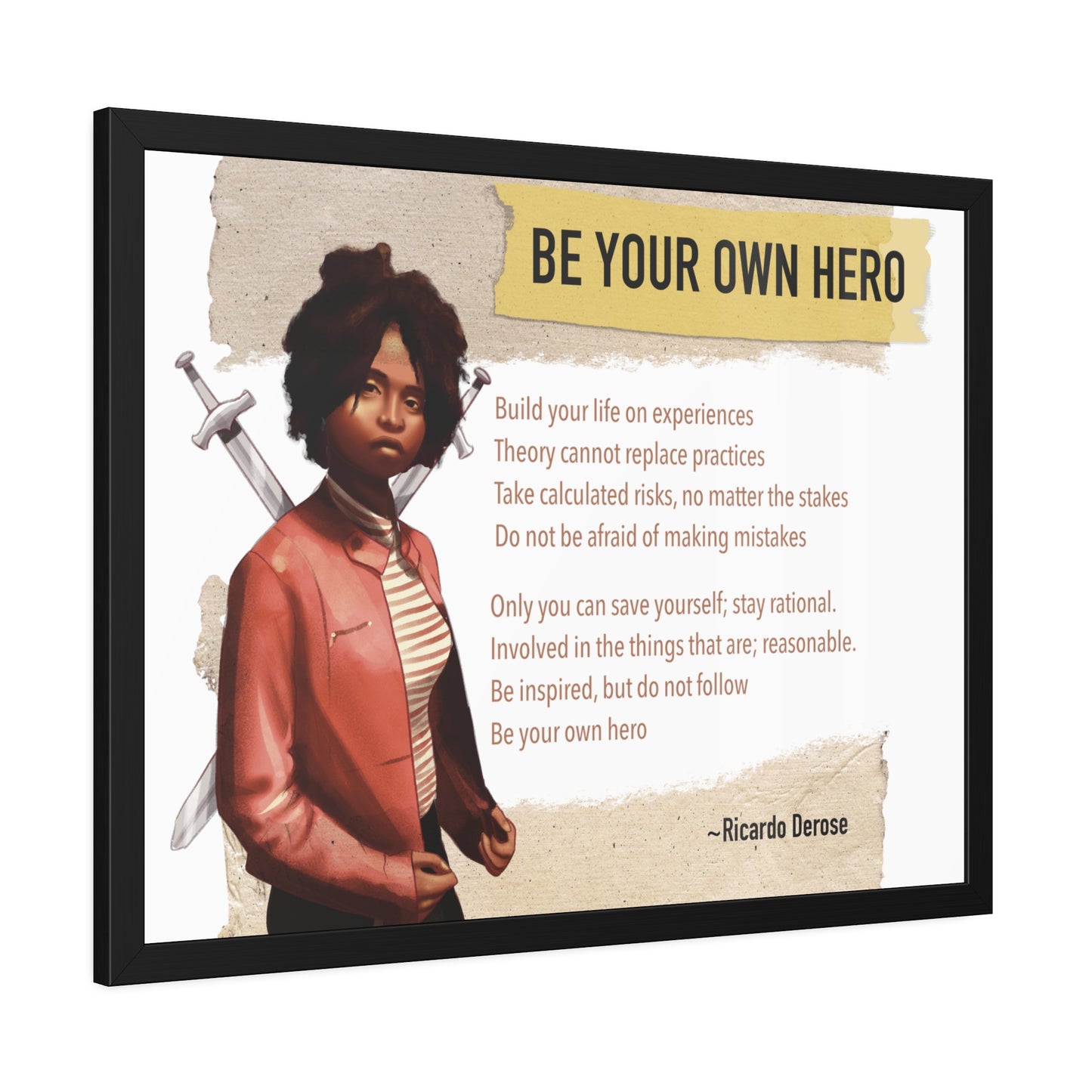 Be Your Own Hero Framed Paper Posters