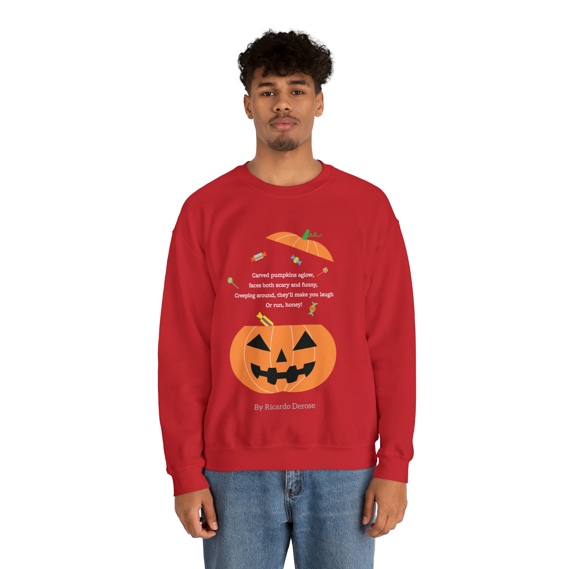 Halloween Jack o Lantern_Unisex Heavy Blend™ Crewneck Sweatshirt - Derose Entertainment 