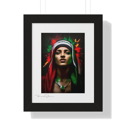 Framed Free Palestine Young Man Vertical Poster - Derose Entertainment 