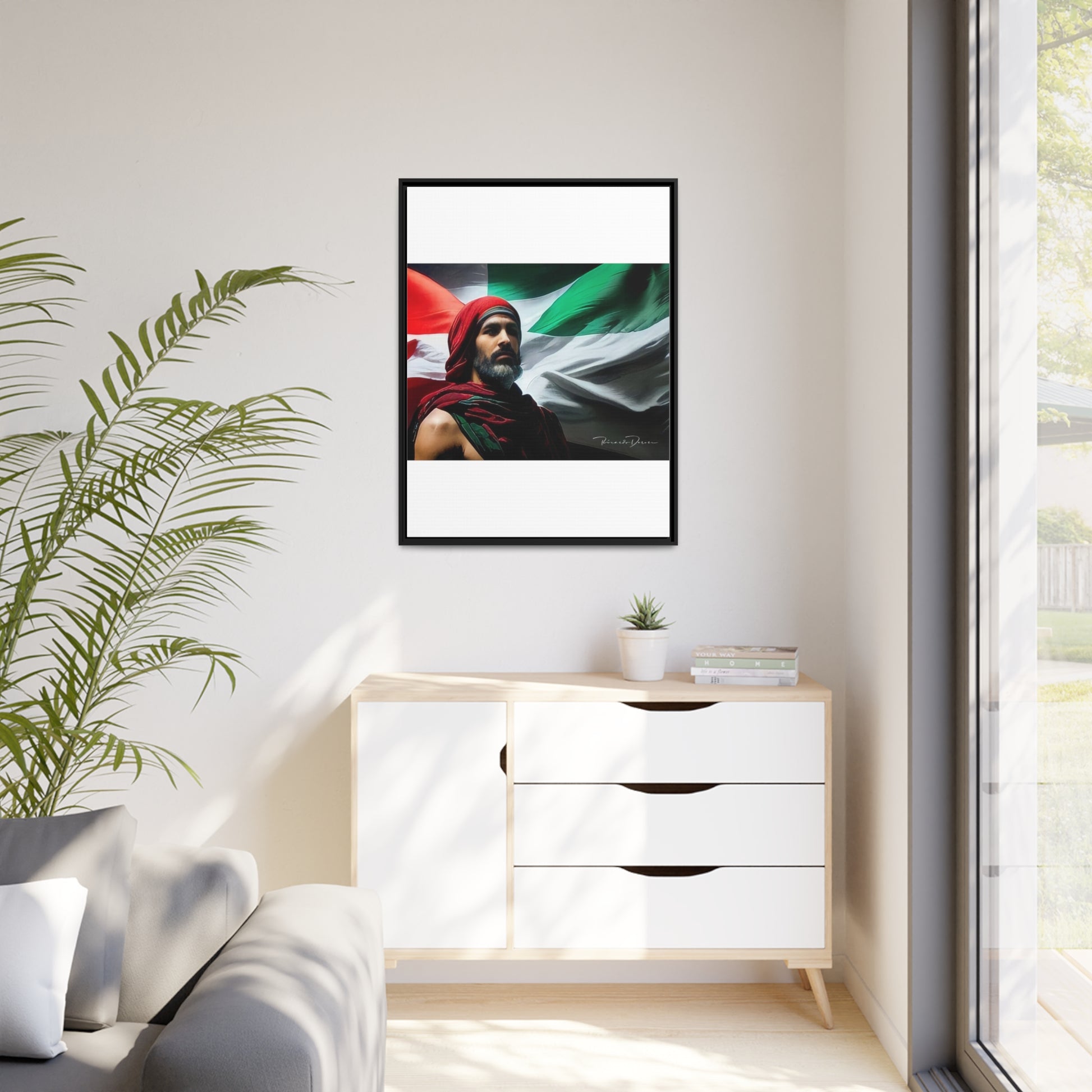 Free Palestine Matte Canvas, Black Frame - Derose Entertainment 