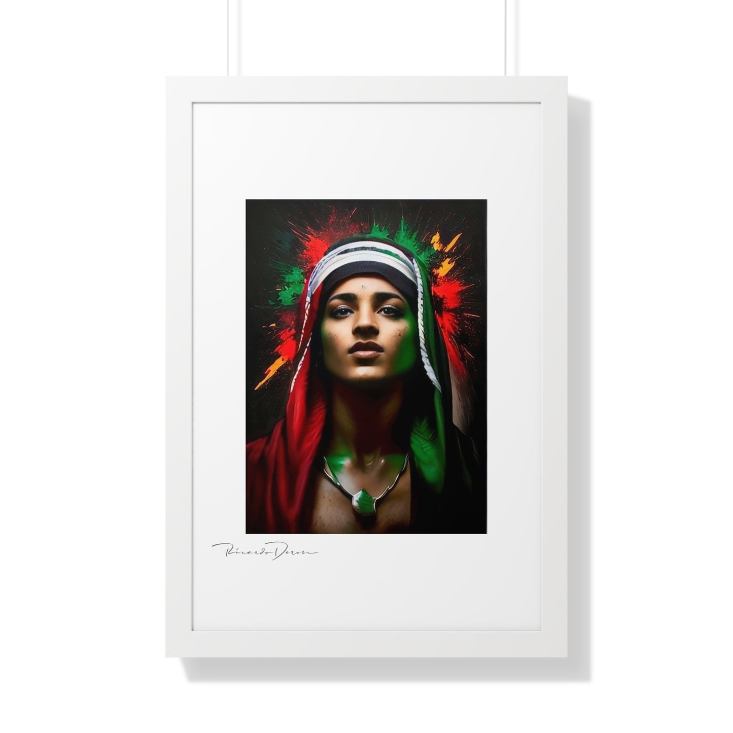 Framed Free Palestine Young Man Vertical Poster - Derose Entertainment 