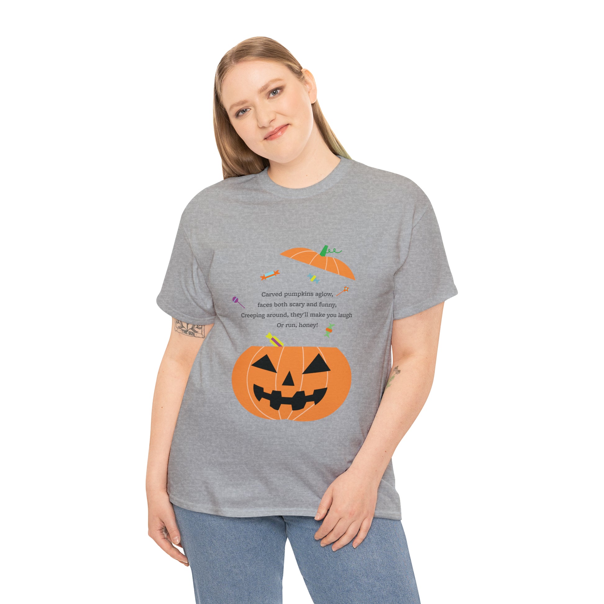 Halloween Jack o Lantern_Unisex Heavy Cotton Tee - Derose Entertainment 