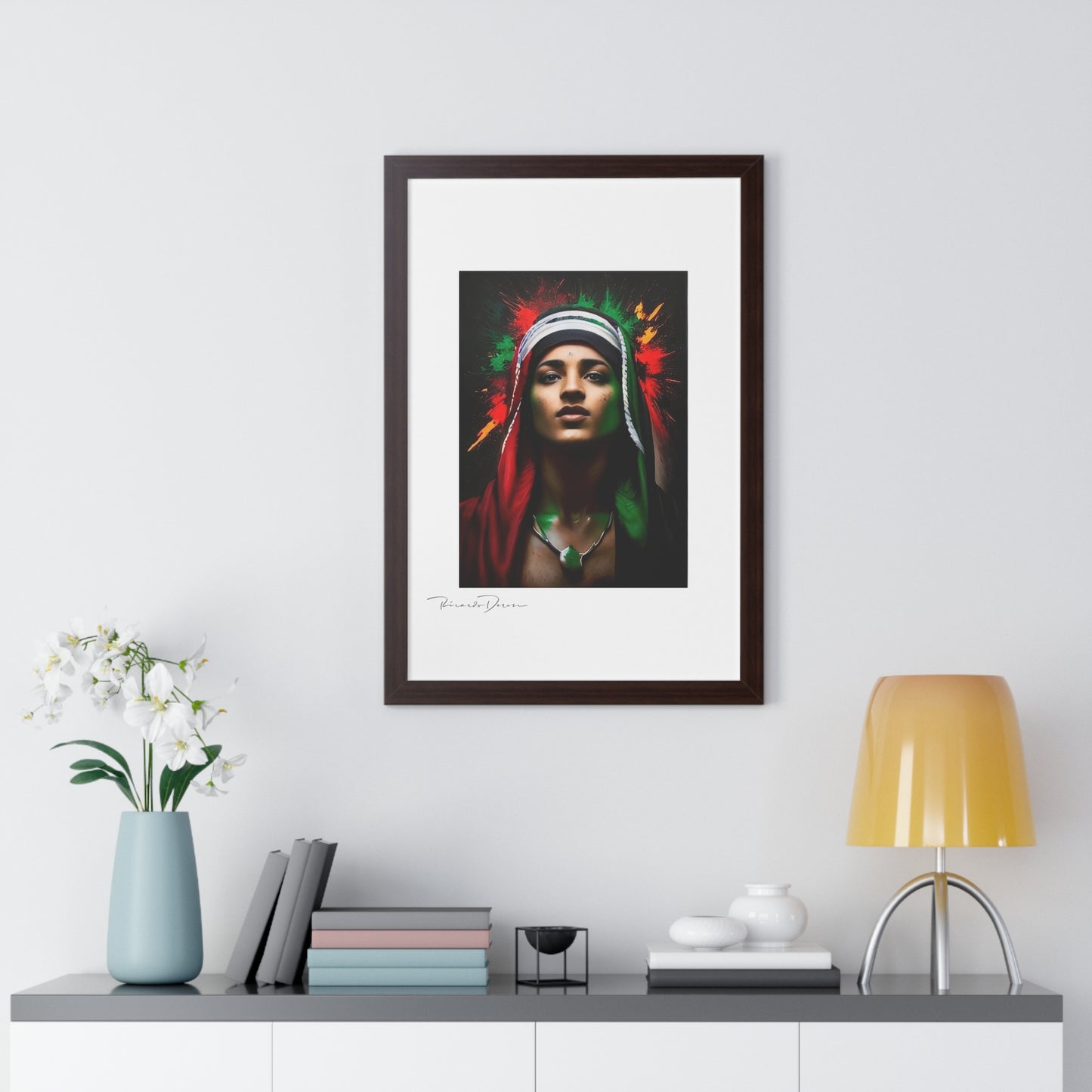 Framed Free Palestine Young Man Vertical Poster - Derose Entertainment 