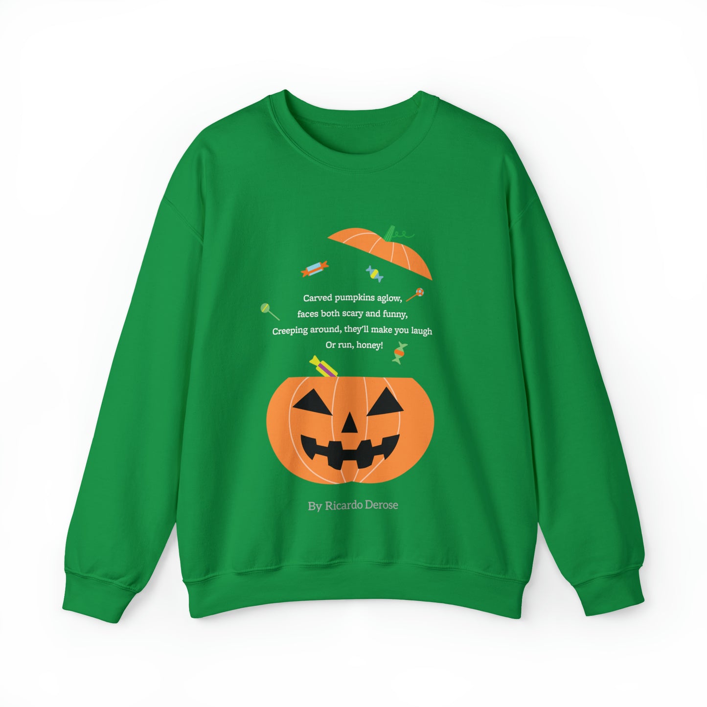 Halloween Jack o Lantern_Unisex Heavy Blend™ Crewneck Sweatshirt - Derose Entertainment 