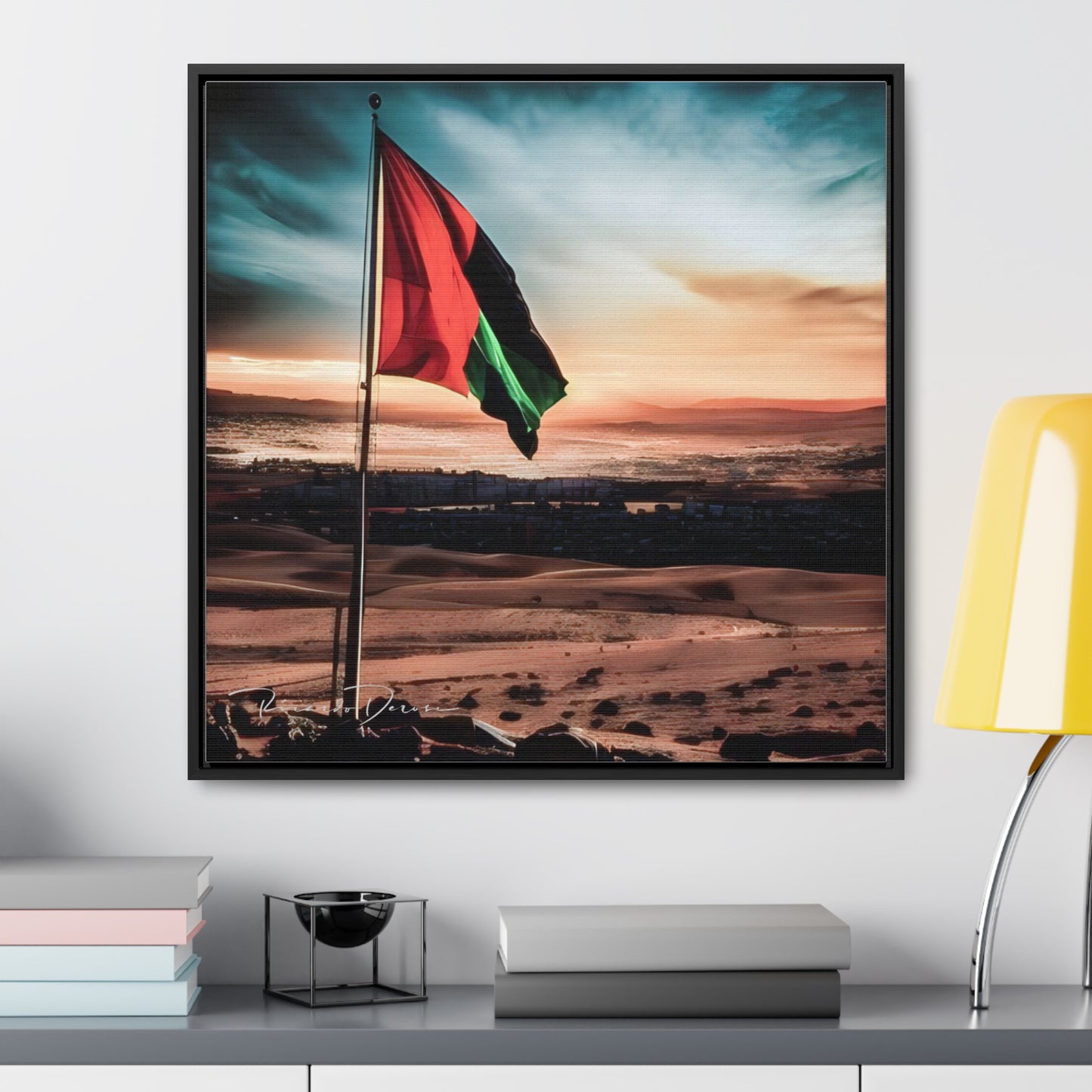 Palestine Flag Gallery Canvas Wraps, Square Frame - Derose Entertainment 