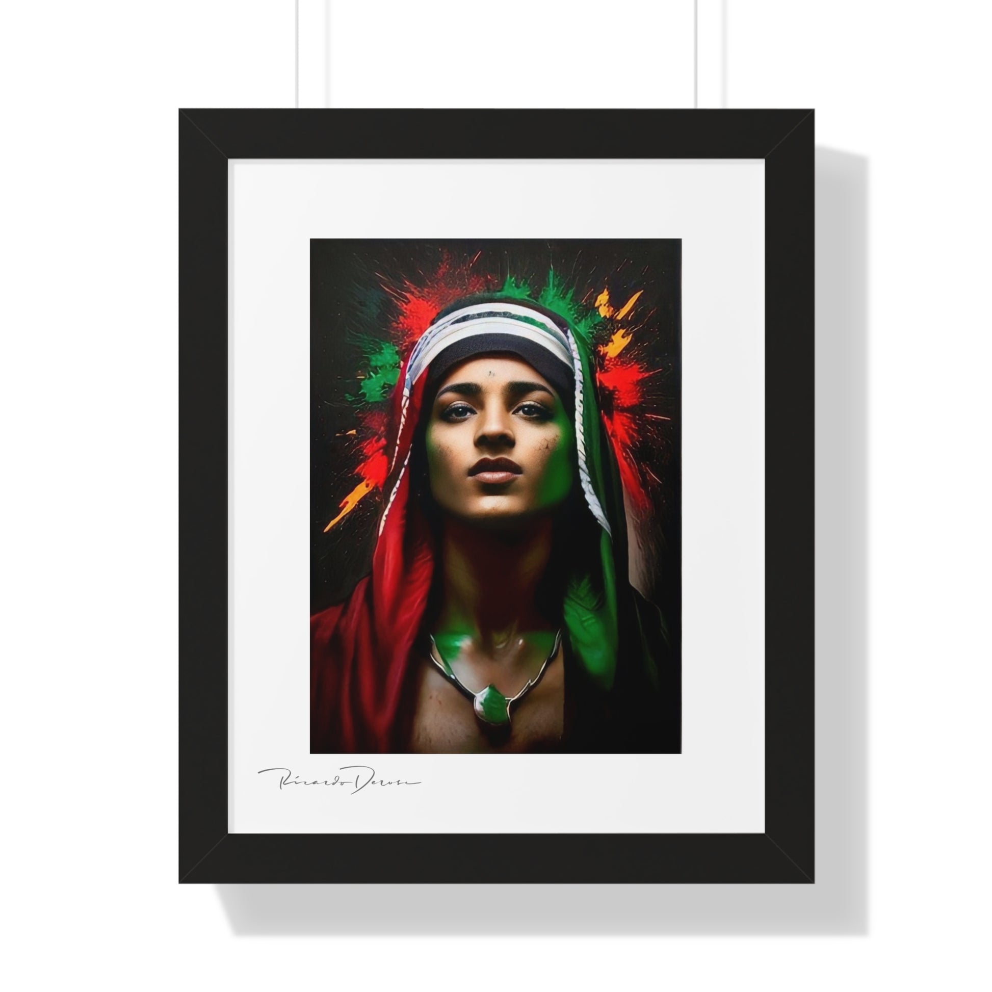 Framed Free Palestine Young Man Vertical Poster - Derose Entertainment 