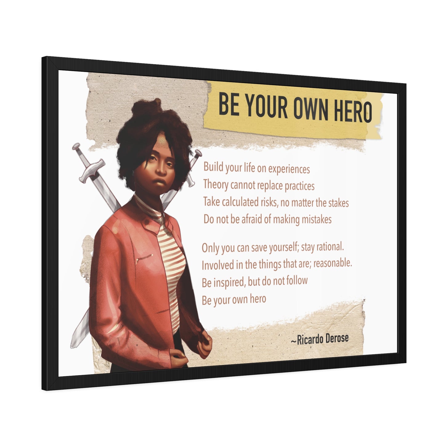 Be Your Own Hero Framed Paper Posters