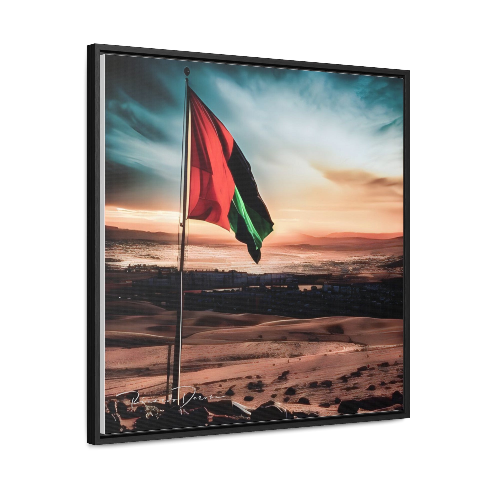 Palestine Flag Gallery Canvas Wraps, Square Frame - Derose Entertainment 