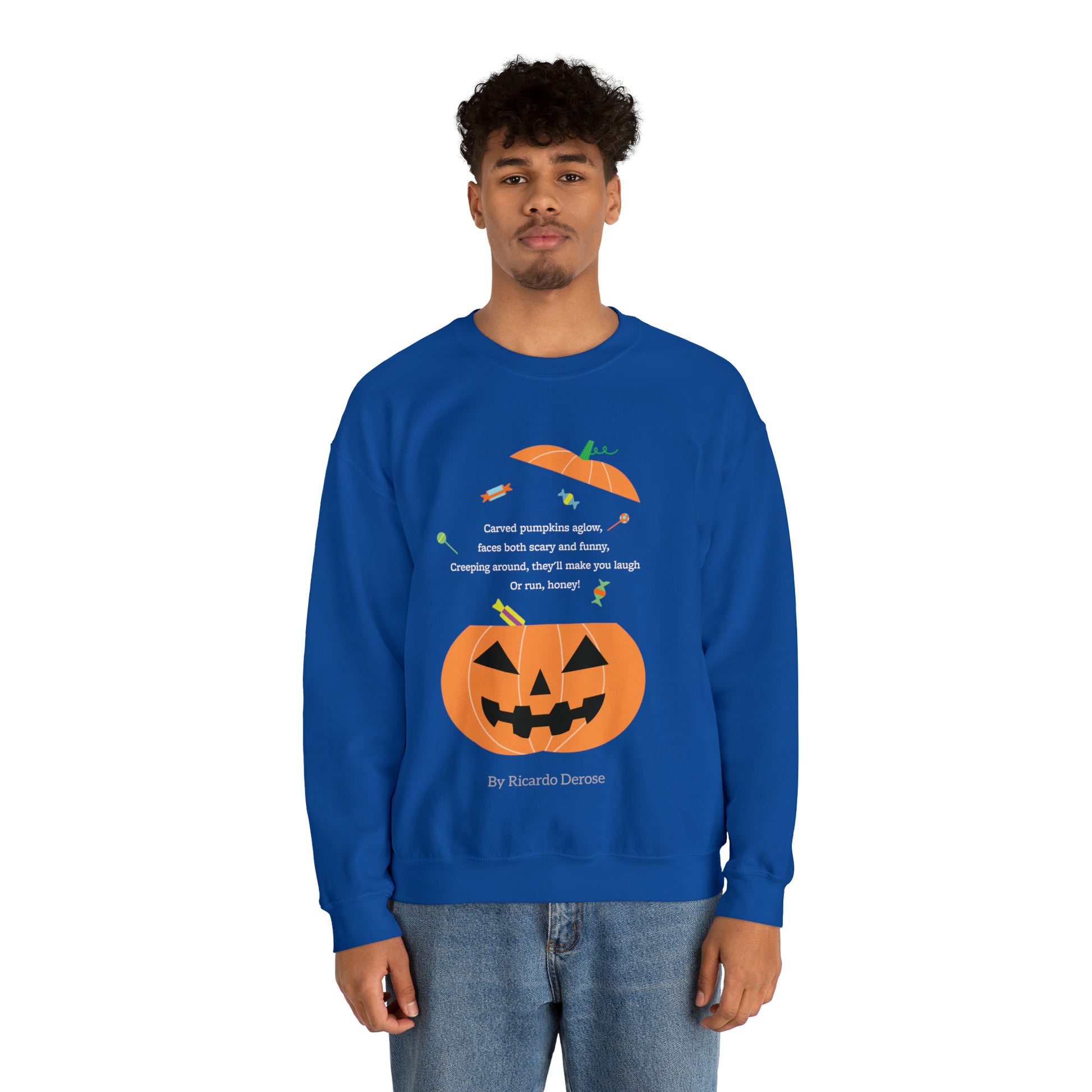 Halloween Jack o Lantern_Unisex Heavy Blend™ Crewneck Sweatshirt - Derose Entertainment 