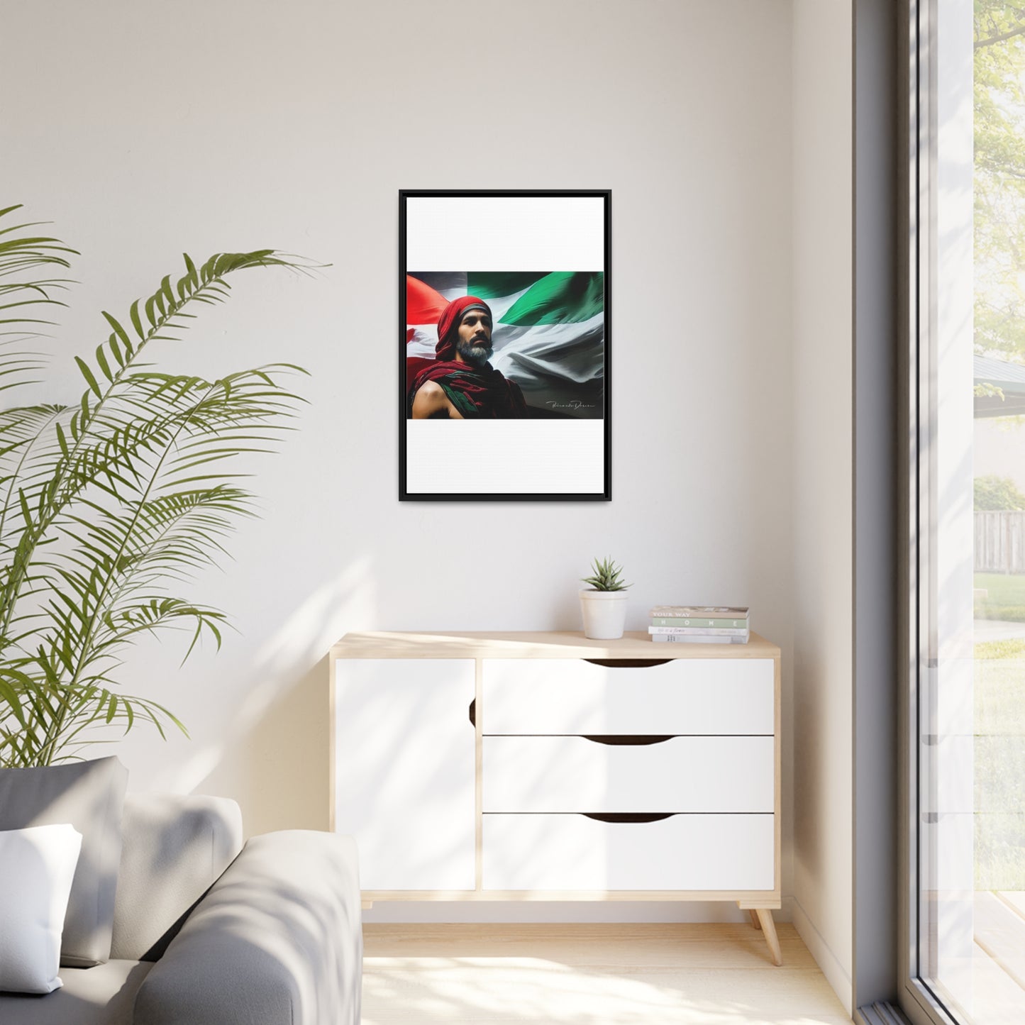 Free Palestine Matte Canvas, Black Frame - Derose Entertainment 