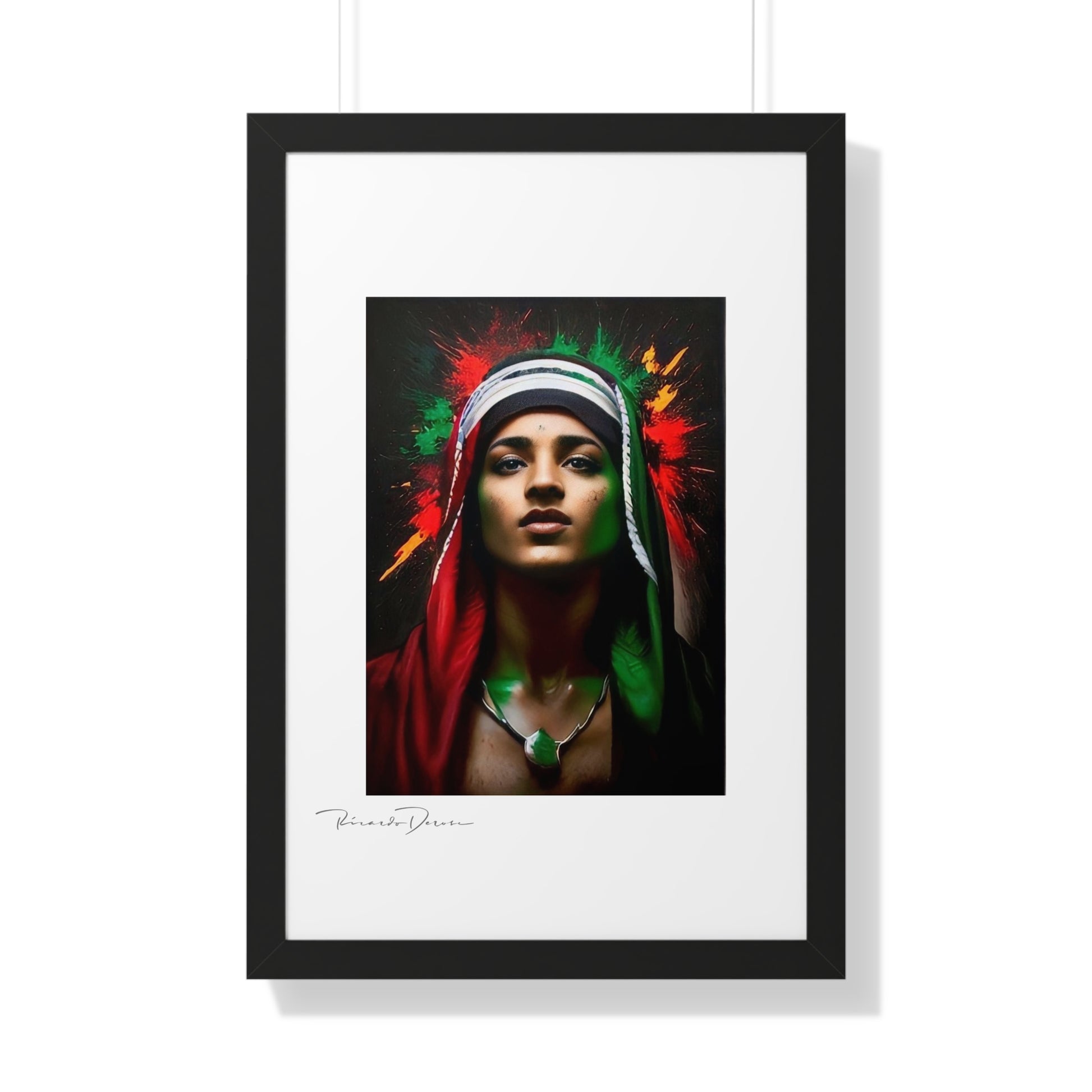 Framed Free Palestine Young Man Vertical Poster - Derose Entertainment 