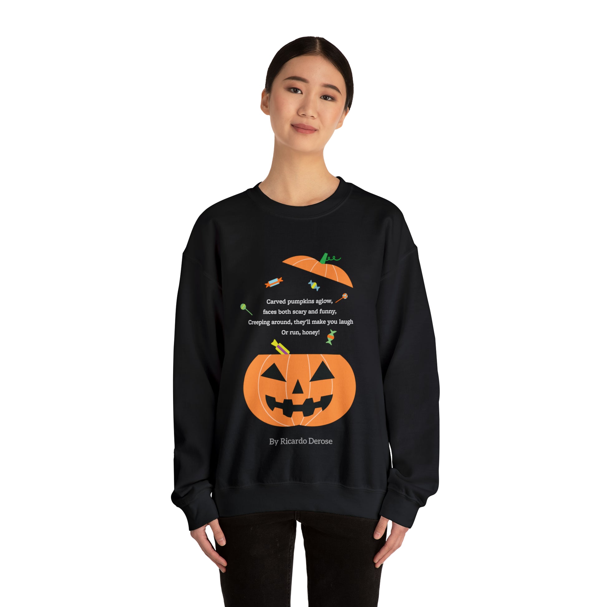 Halloween Jack o Lantern_Unisex Heavy Blend™ Crewneck Sweatshirt - Derose Entertainment 