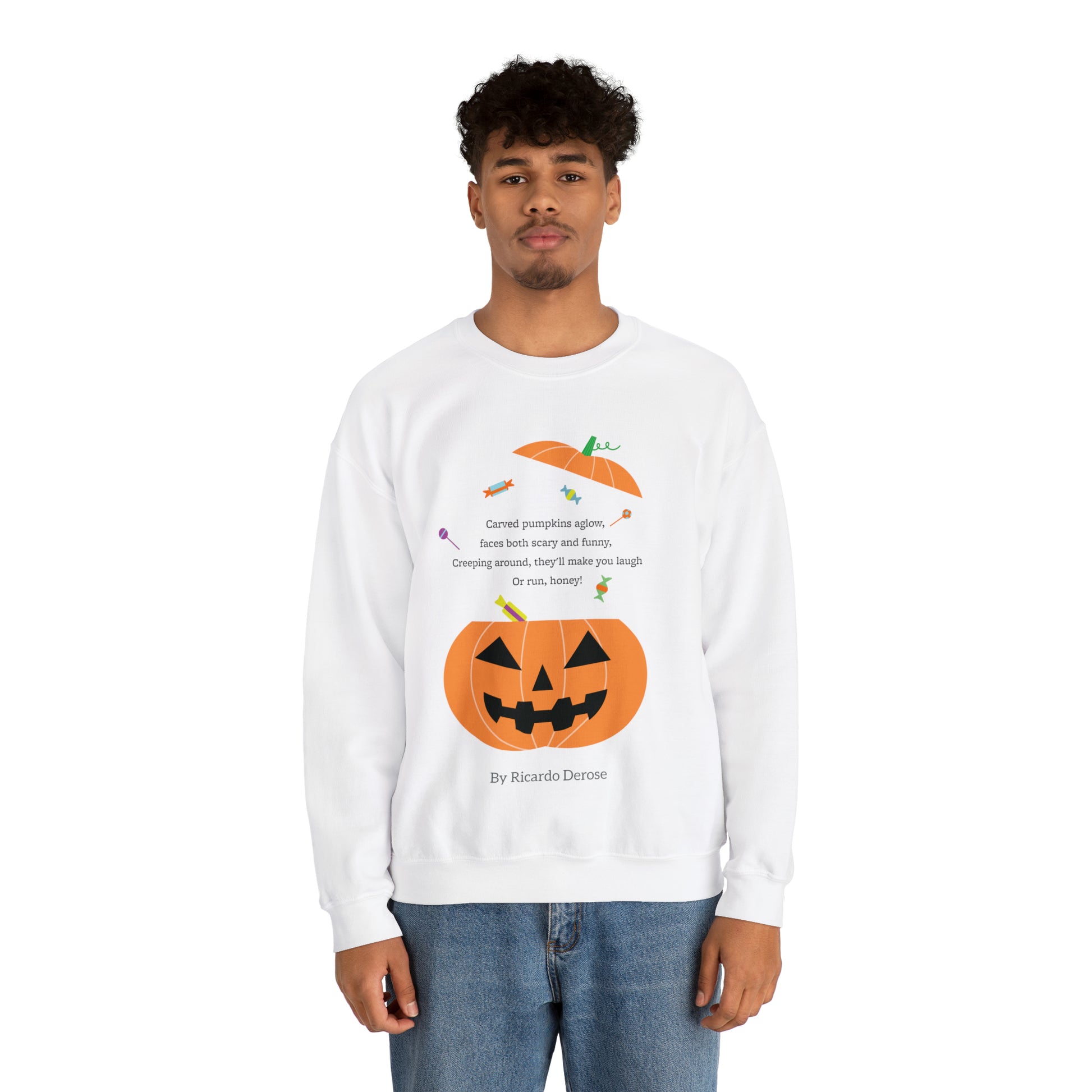 Halloween Jack o Lantern_Unisex Heavy Blend™ Crewneck Sweatshirt - Derose Entertainment 