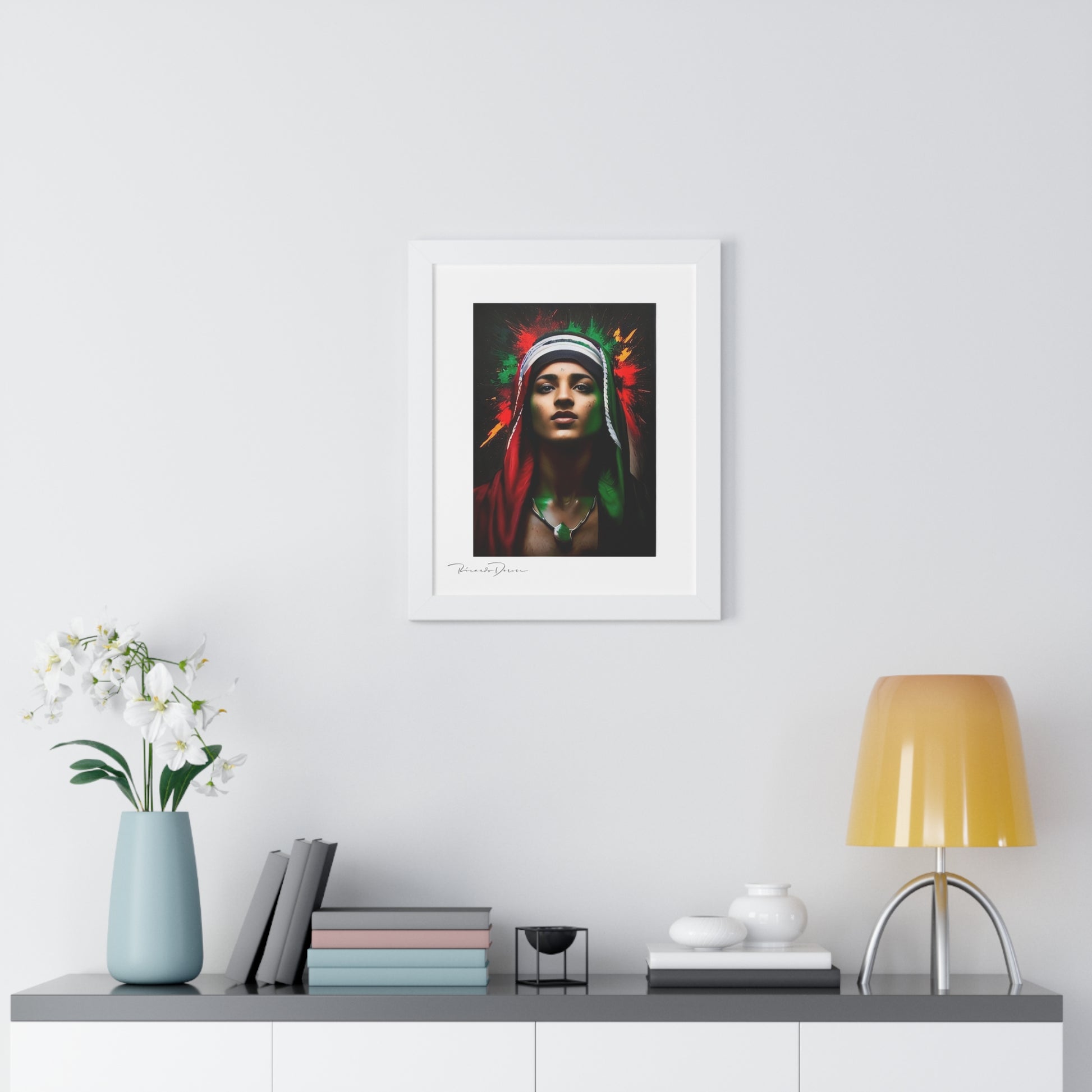 Framed Free Palestine Young Man Vertical Poster - Derose Entertainment 