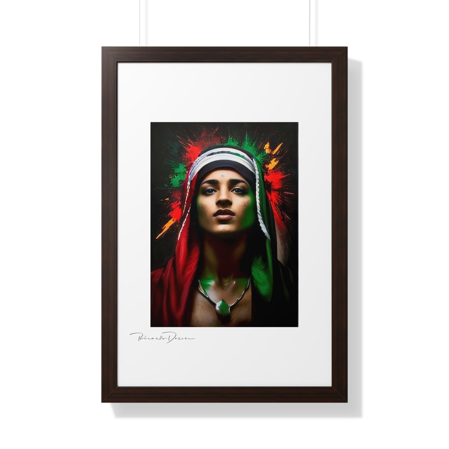 Framed Free Palestine Young Man Vertical Poster - Derose Entertainment 