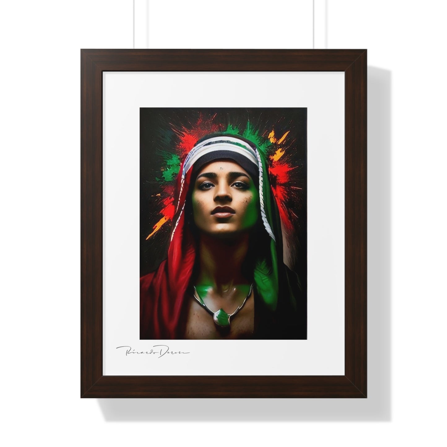 Framed Free Palestine Young Man Vertical Poster - Derose Entertainment 