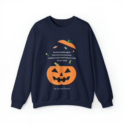 Halloween Jack o Lantern_Unisex Heavy Blend™ Crewneck Sweatshirt - Derose Entertainment 