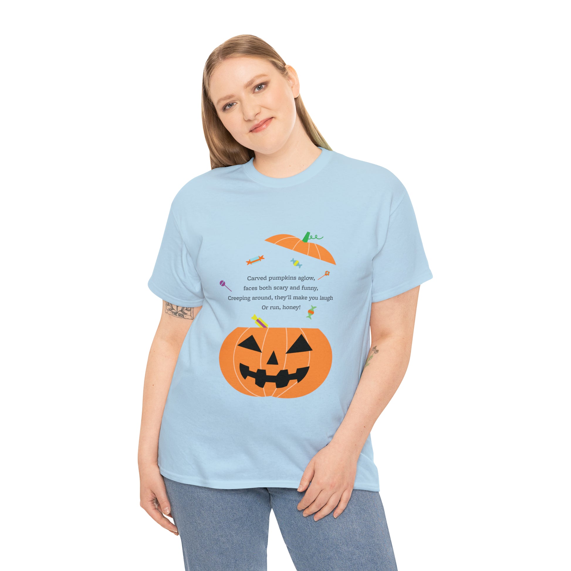 Halloween Jack o Lantern_Unisex Heavy Cotton Tee - Derose Entertainment 