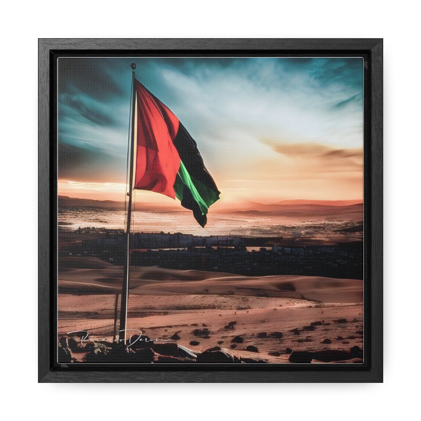 Palestine Flag Gallery Canvas Wraps, Square Frame - Derose Entertainment 