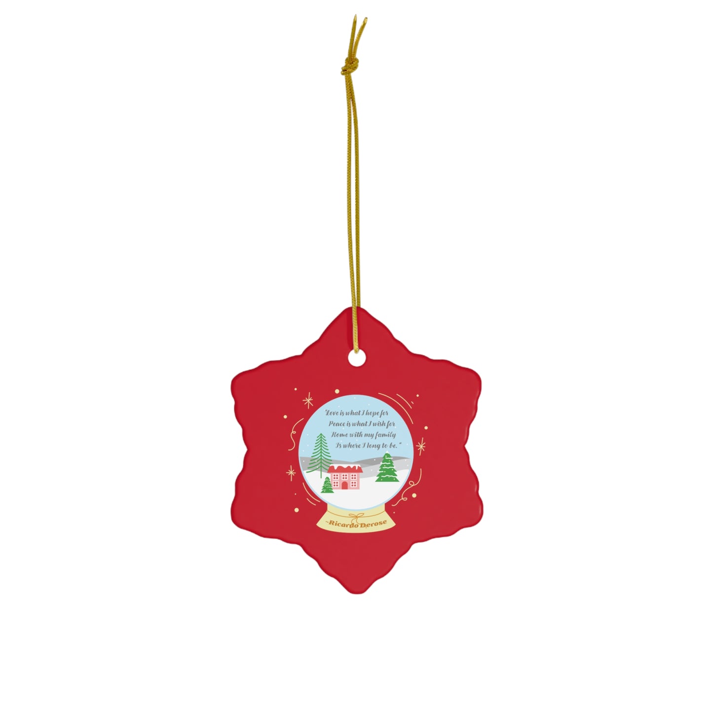 Wish for Peace_RED_Ceramic Ornament, 4 Shapes