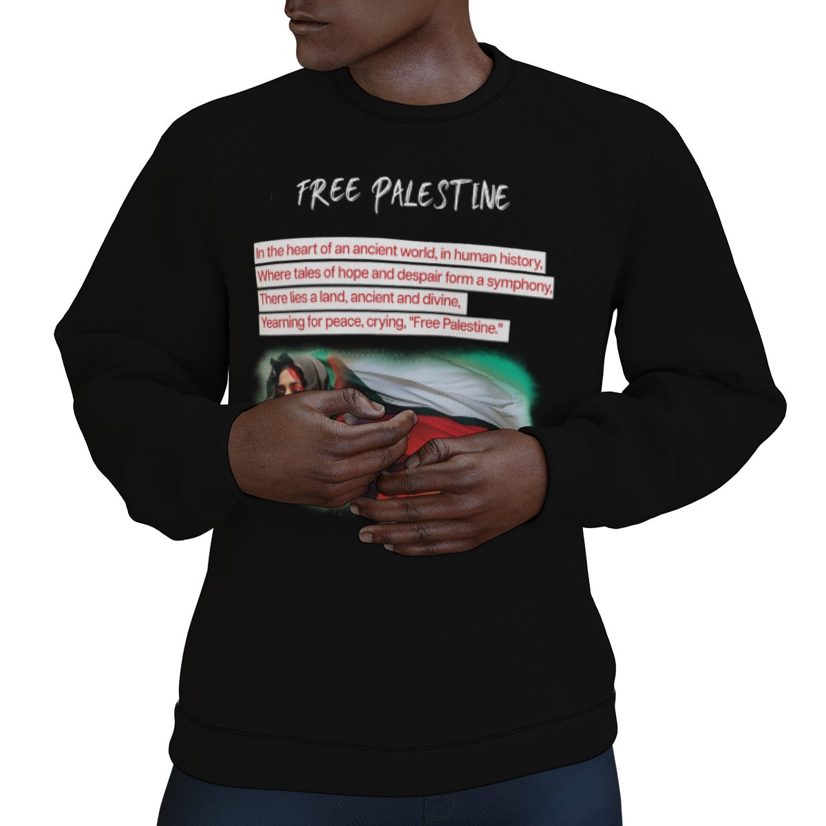 Free Palestine - All-Over Print Men's Thicken Sweater