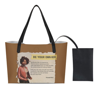 Be Your Own Hero - Shopping Tote Bag With Black Mini Purse