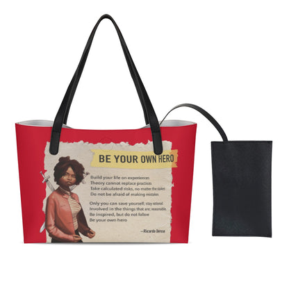 Be Your Own Hero - Shopping Tote Bag With Black Mini Purse