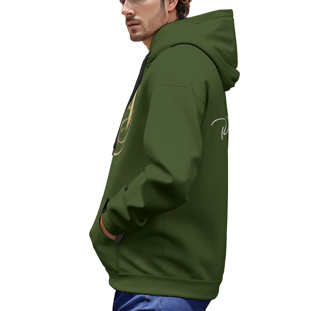 All-Over Print Unisex Plus Fleece Pullover Hoodie Army green