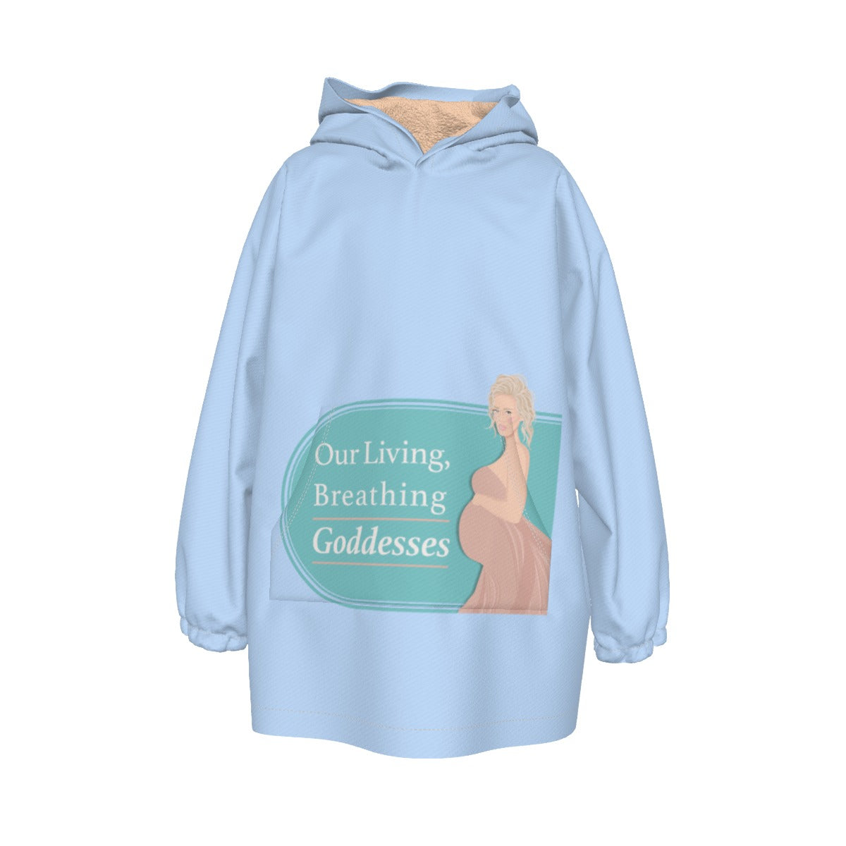 Our Living, Breathing Goddesses - All-Over Print Kid's Sherpa Fleece Hoodie Blanket